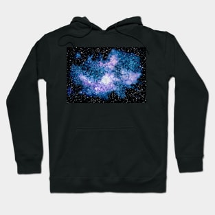 Watercolor Violet Shine and Blue Nebula Hoodie